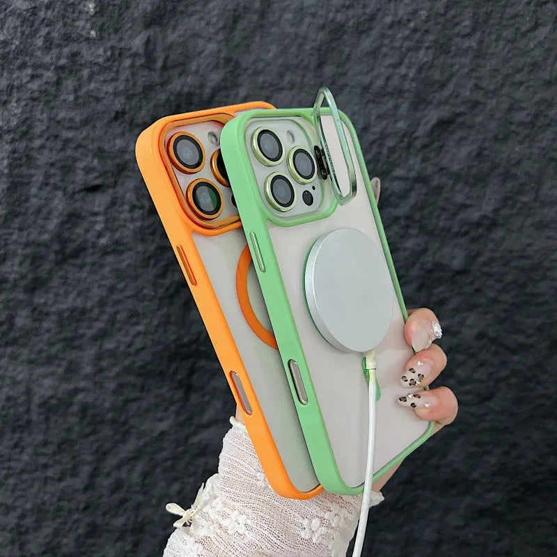 Coque iPhone MagSafe Cadre Luxe + Protection Caméra Verre