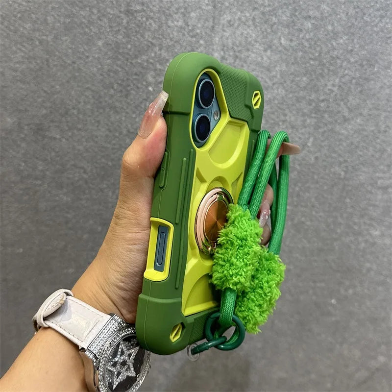 Coque iPhone Anti-Chute avec Lanière & Support