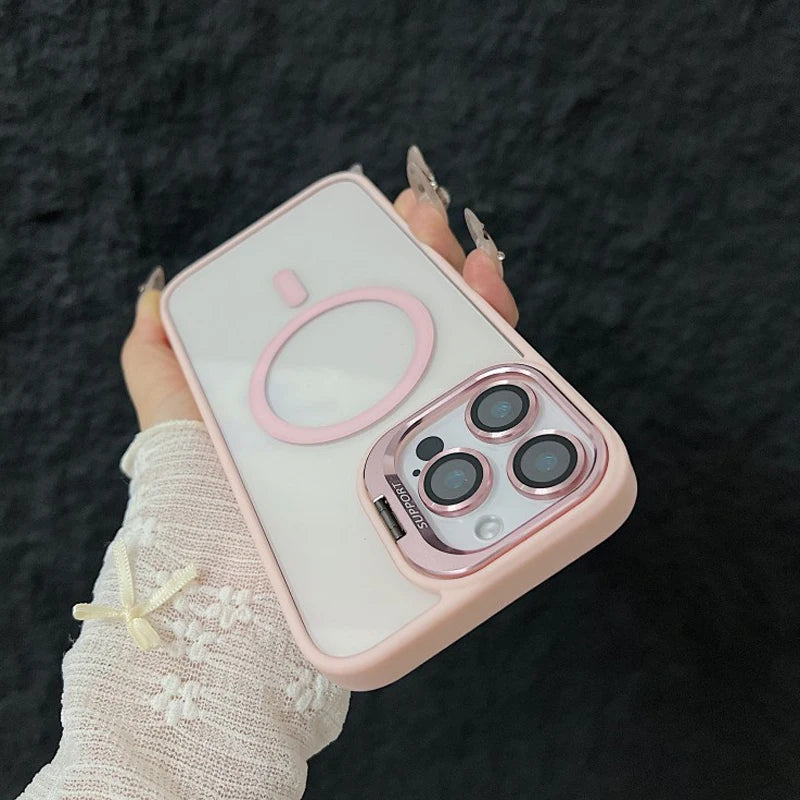 Coque iPhone MagSafe Cadre Luxe + Protection Caméra Verre