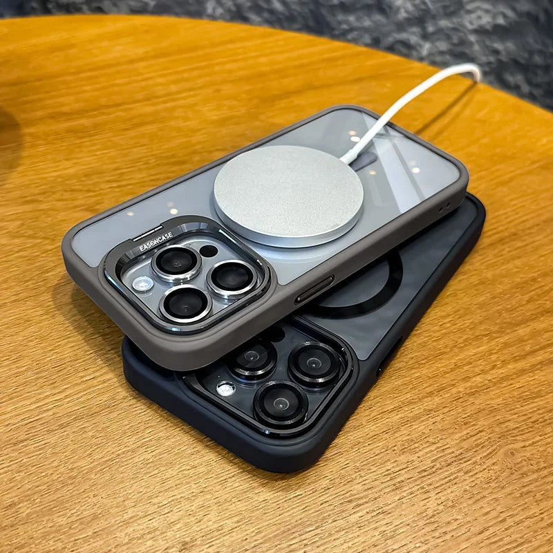 Coque iPhone MagSafe Cadre Luxe + Protection Caméra Verre