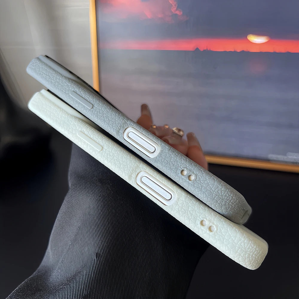 Coque iPhone MagSafe Effet Cuir