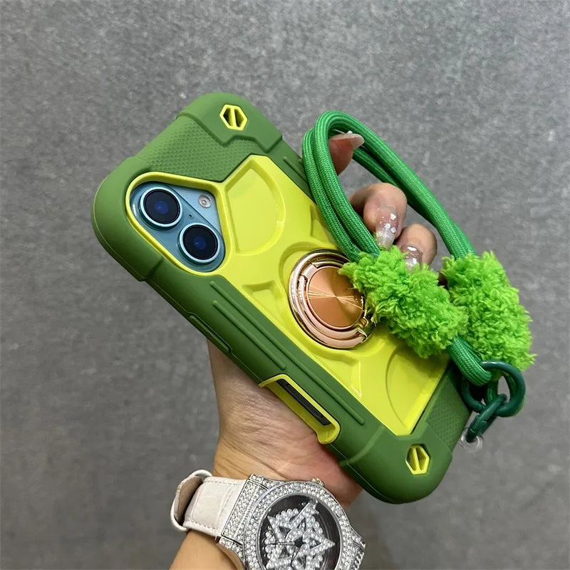 Coque iPhone Anti-Chute avec Lanière & Support