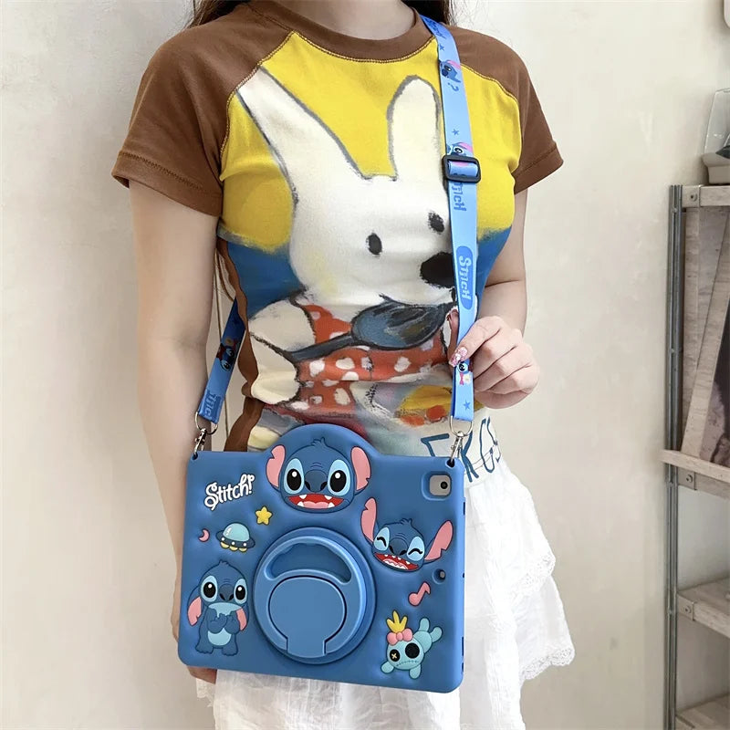 Coque iPad Stitch 3D Rose – Support Rotatif 360°