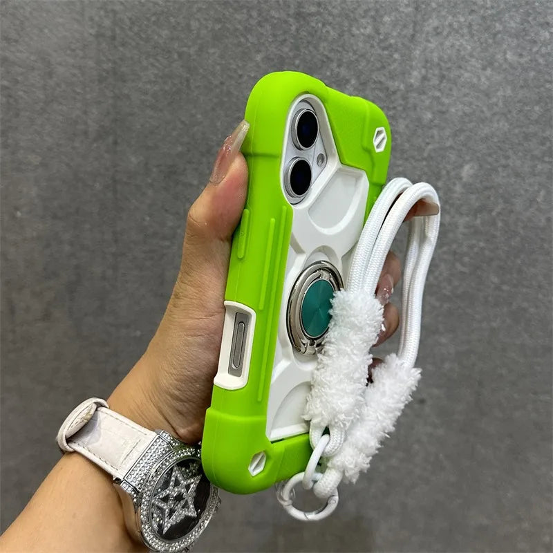 Coque iPhone Anti-Chute avec Lanière & Support