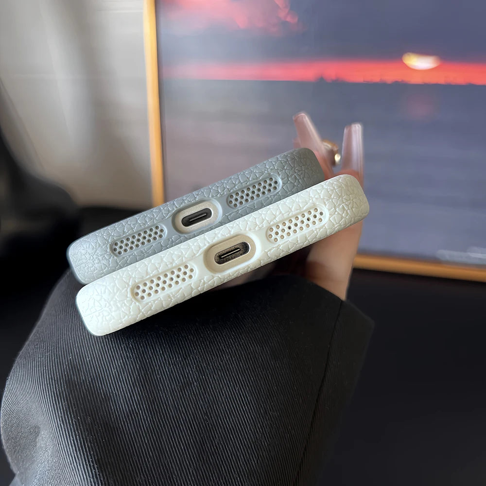 Coque iPhone MagSafe Effet Cuir