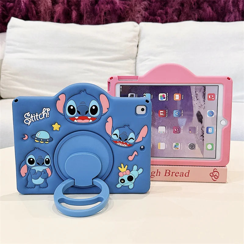 Coque iPad Stitch 3D Rose – Support Rotatif 360°