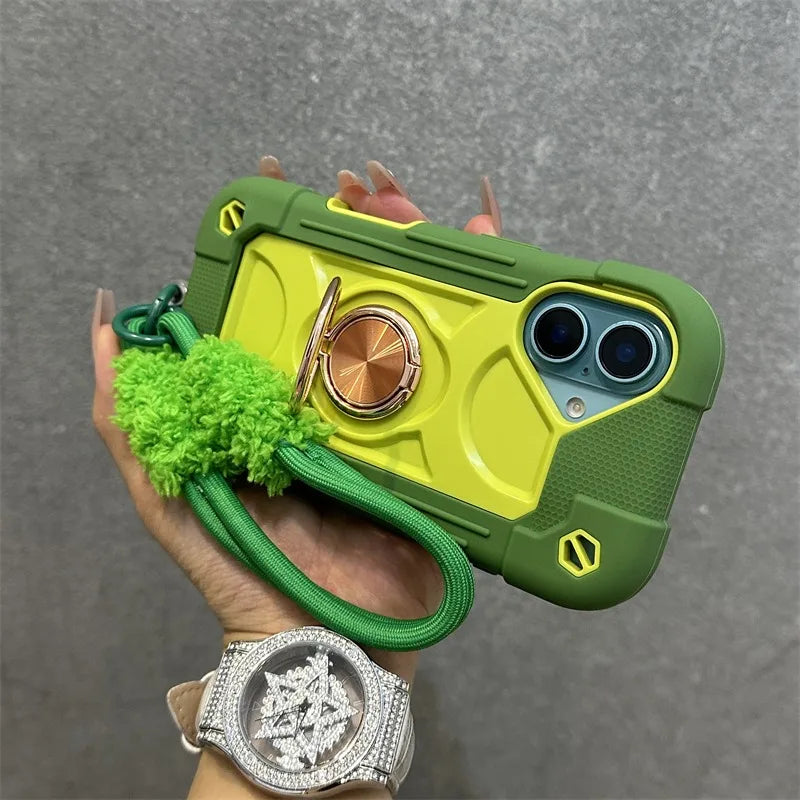 Coque iPhone Anti-Chute avec Lanière & Support