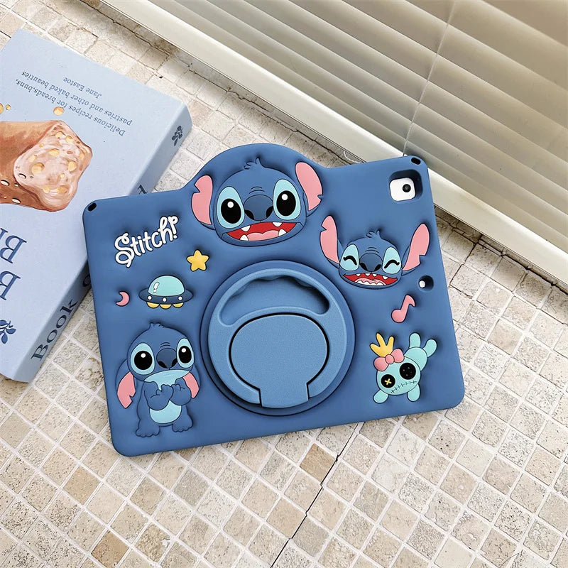 Coque iPad Stitch 3D Rose – Support Rotatif 360°