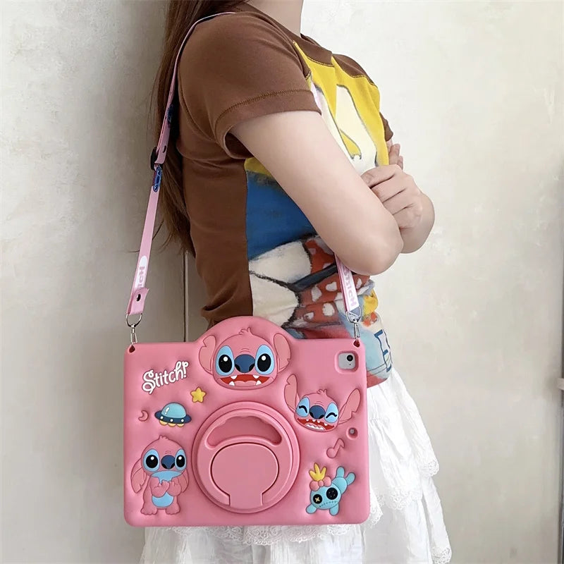 Coque iPad Stitch 3D Rose – Support Rotatif 360°