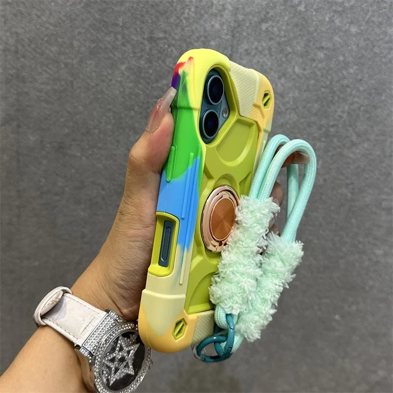 Coque iPhone Anti-Chute avec Lanière & Support