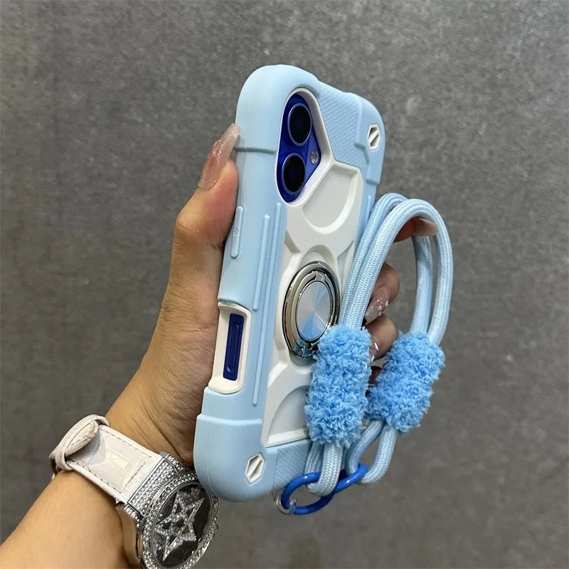 Coque iPhone Anti-Chute avec Lanière & Support