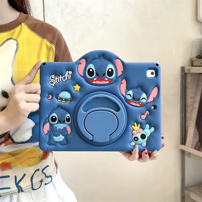 Coque iPad Stitch 3D Rose – Support Rotatif 360°
