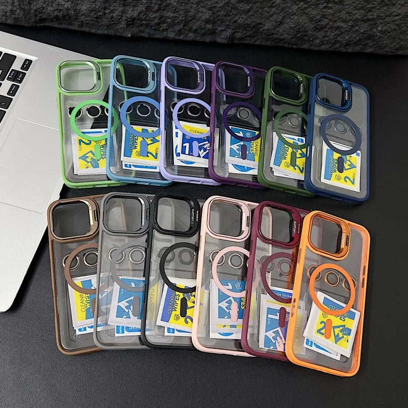 Coque iPhone MagSafe Cadre Luxe + Protection Caméra Verre