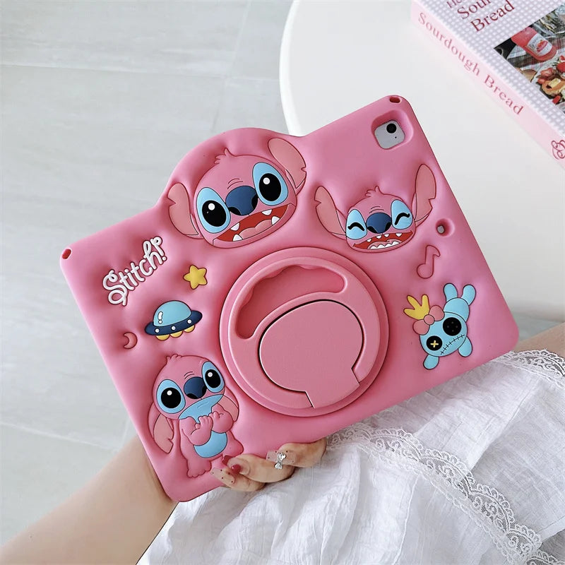 Coque iPad Stitch 3D Rose – Support Rotatif 360°