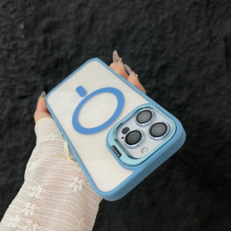 Coque iPhone MagSafe Cadre Luxe + Protection Caméra Verre