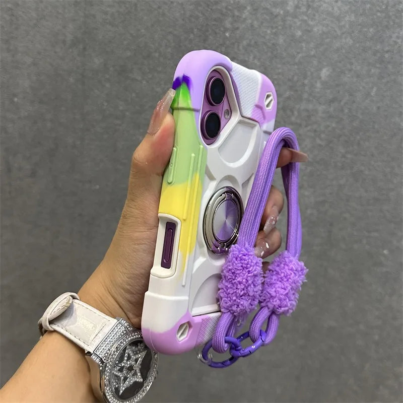 Coque iPhone Anti-Chute avec Lanière & Support